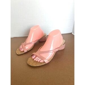 NWT Donald Pliner MIDA Rose Metallic Strappy Mule Block Heel Slip On Sandal 10M‎